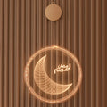 LED Ramadan 3D hanging lamp in warm white acrylic with castle and moon design