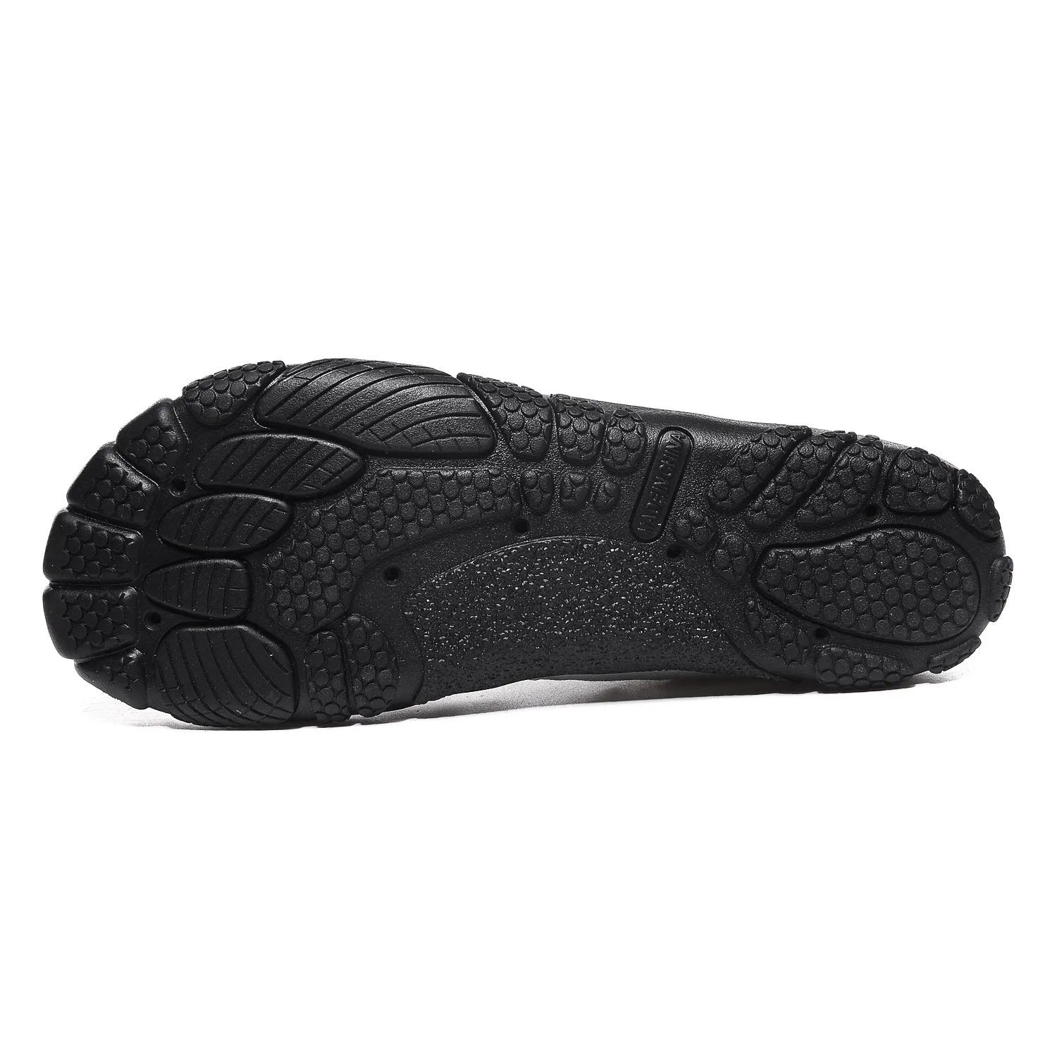 Low-cut unisex mesh wading shoes in black with a rubber sole, suitable for river tracing.