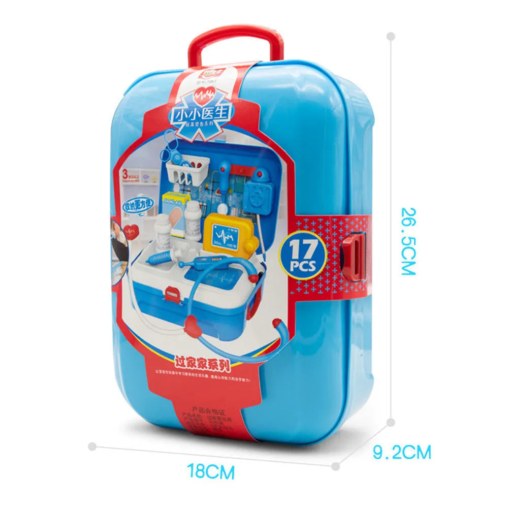 17-piece children's doctor toy set with 23 x 10cm ABS plastic medical backpack carry case
