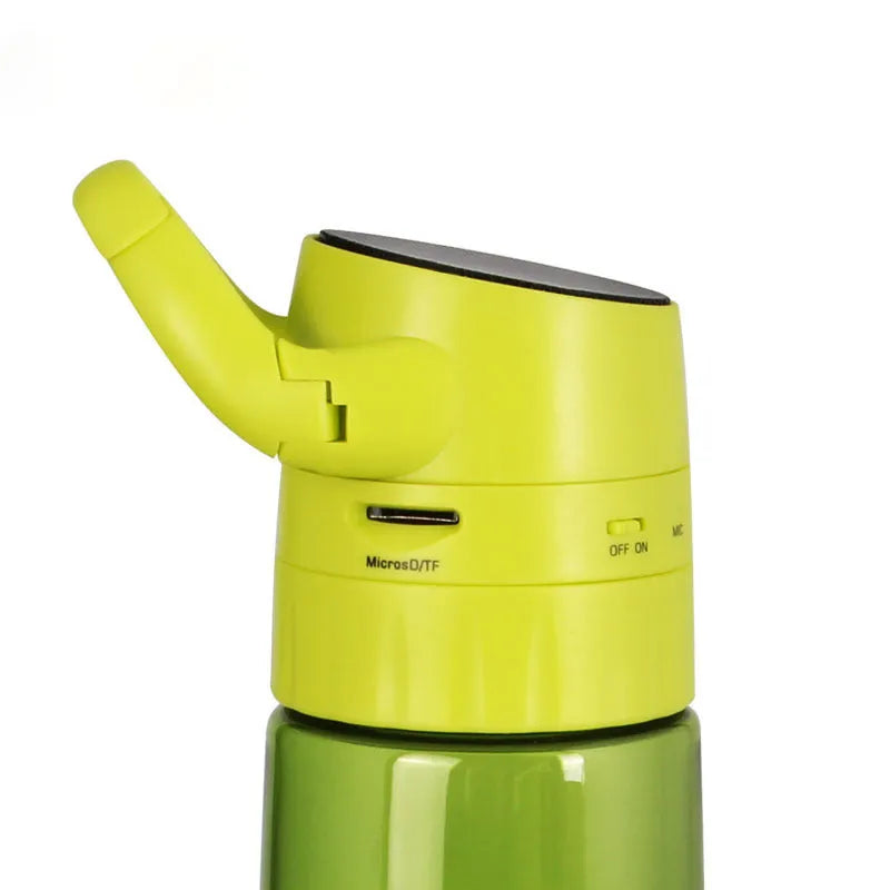 Orange 750ml Bluetooth audio water bottle for cycling sports