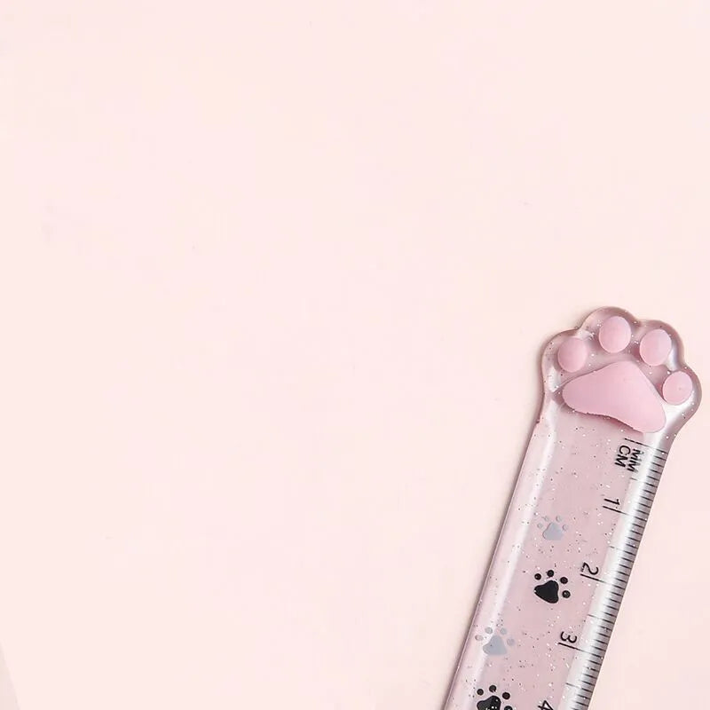 Transparent plastic straightedge ruler with clear scale markings, 15cm length, on white background