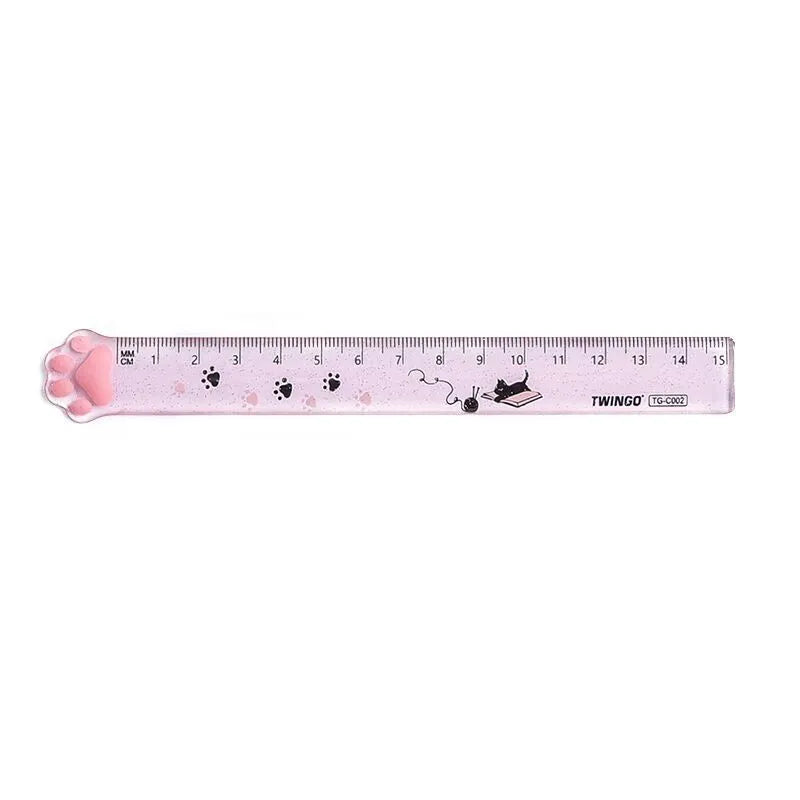 Transparent plastic straightedge ruler with clear scale markings, 15cm length, on white background