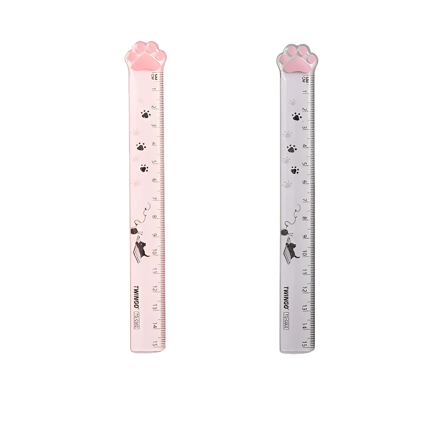 Transparent plastic straightedge ruler with clear scale markings, 15cm length, on white background