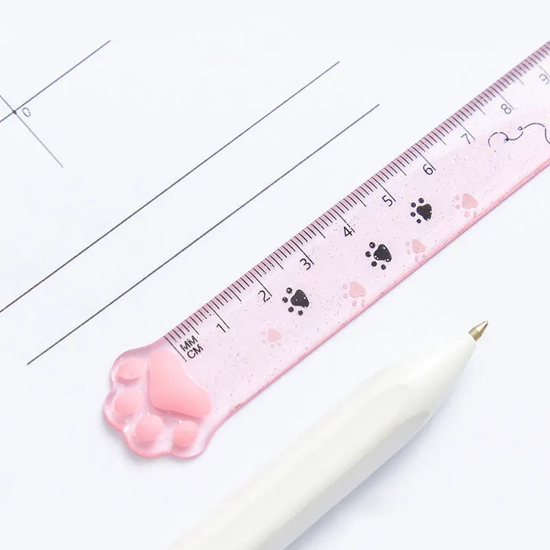 Transparent plastic straightedge ruler with clear scale markings, 15cm length, on white background