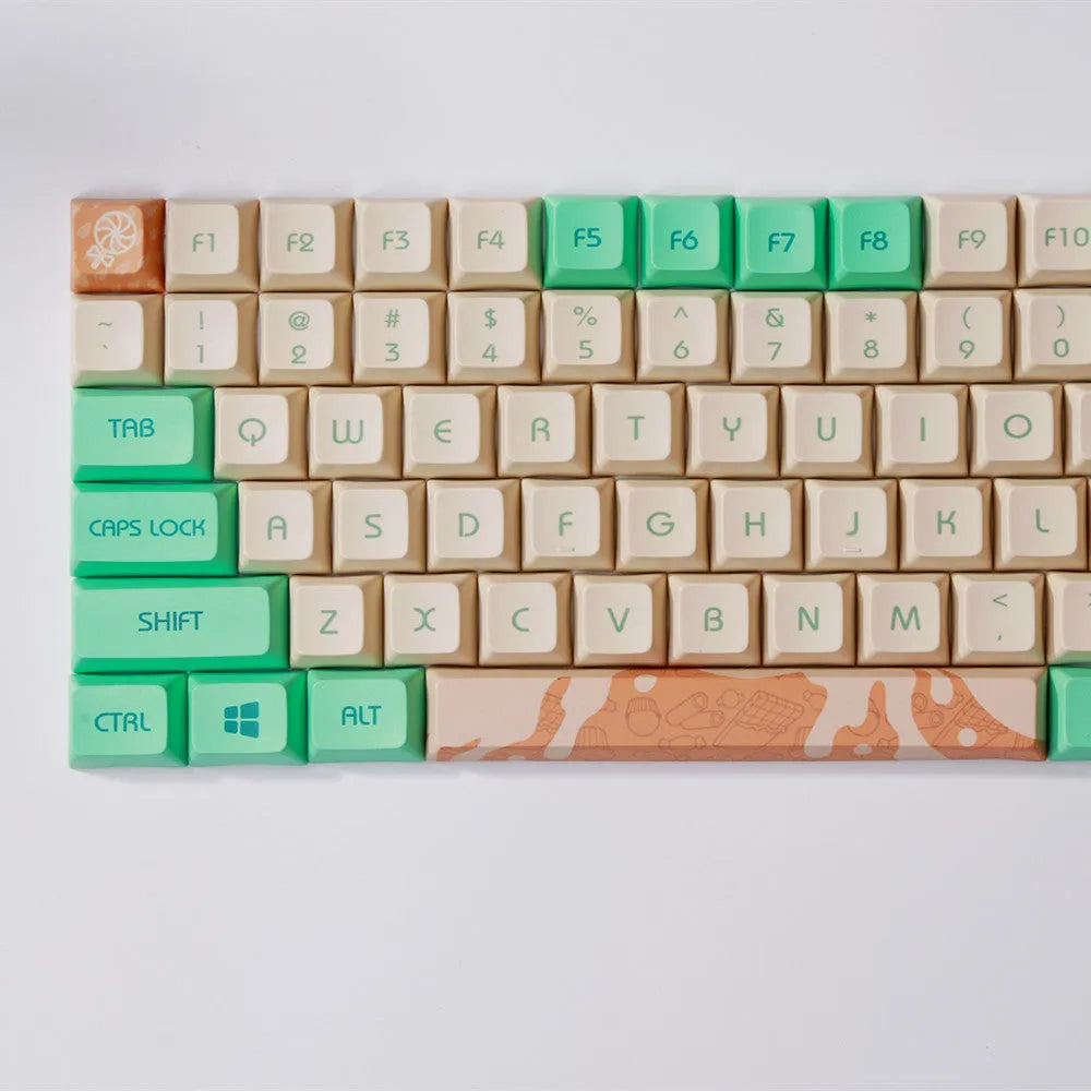 Mint Toffee green DSA profile ball cap PBT keycaps for XDA104 mechanical keyboard layout
