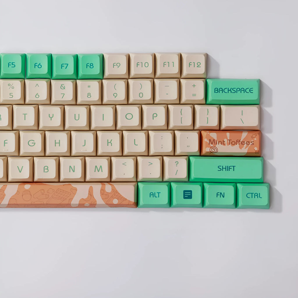 Mint Toffee green DSA profile ball cap PBT keycaps for XDA104 mechanical keyboard layout