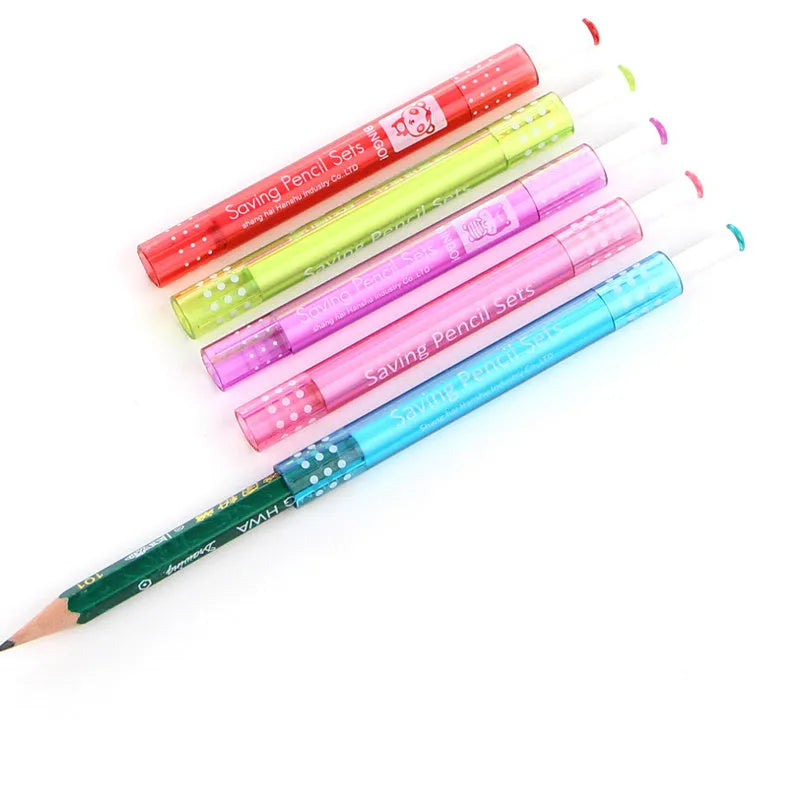 Pencil extender extension rod measuring 9cm length with 0.7mm caliber for standard pencil sizes
