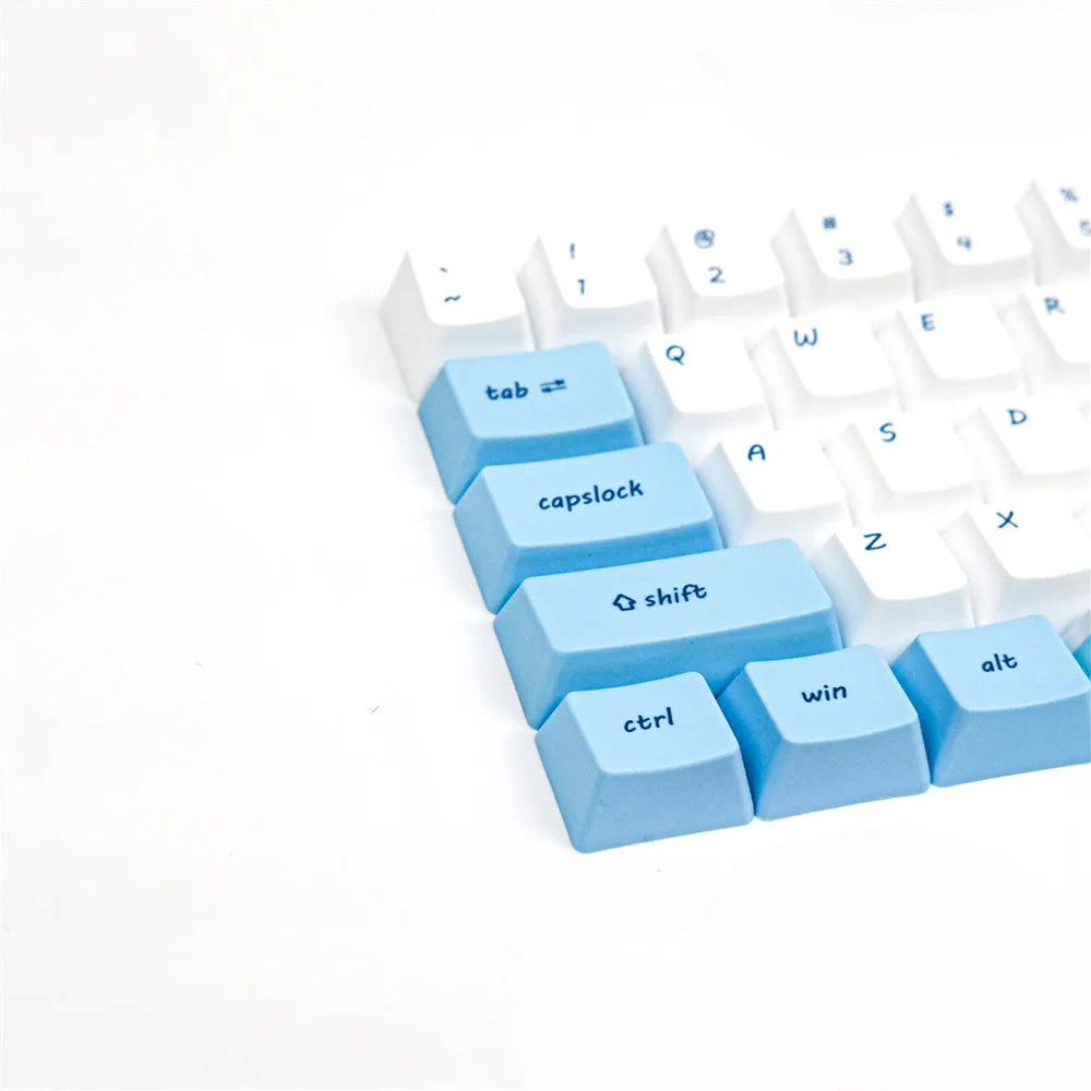 Pink PBT keycaps with cherry blossom girl anime design for GK61 mechanical keyboards