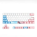 Pink PBT keycaps with cherry blossom girl anime design for GK61 mechanical keyboards