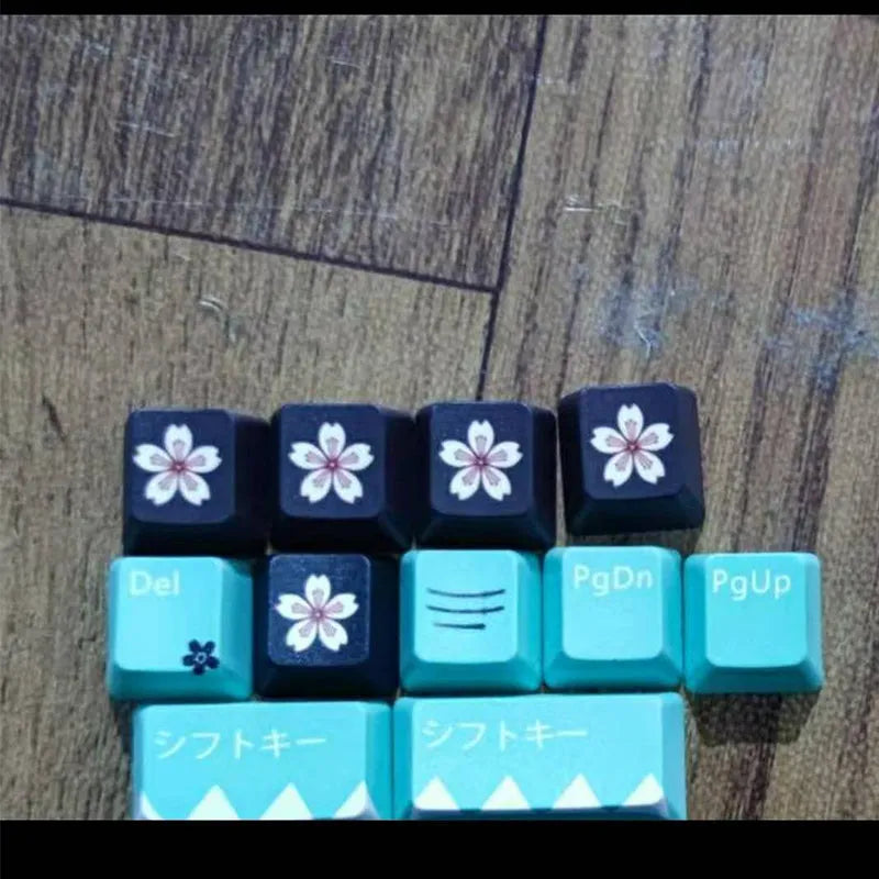 Green Cherry MX mechanical keyboard replacement keycaps with wireless USB compatibility