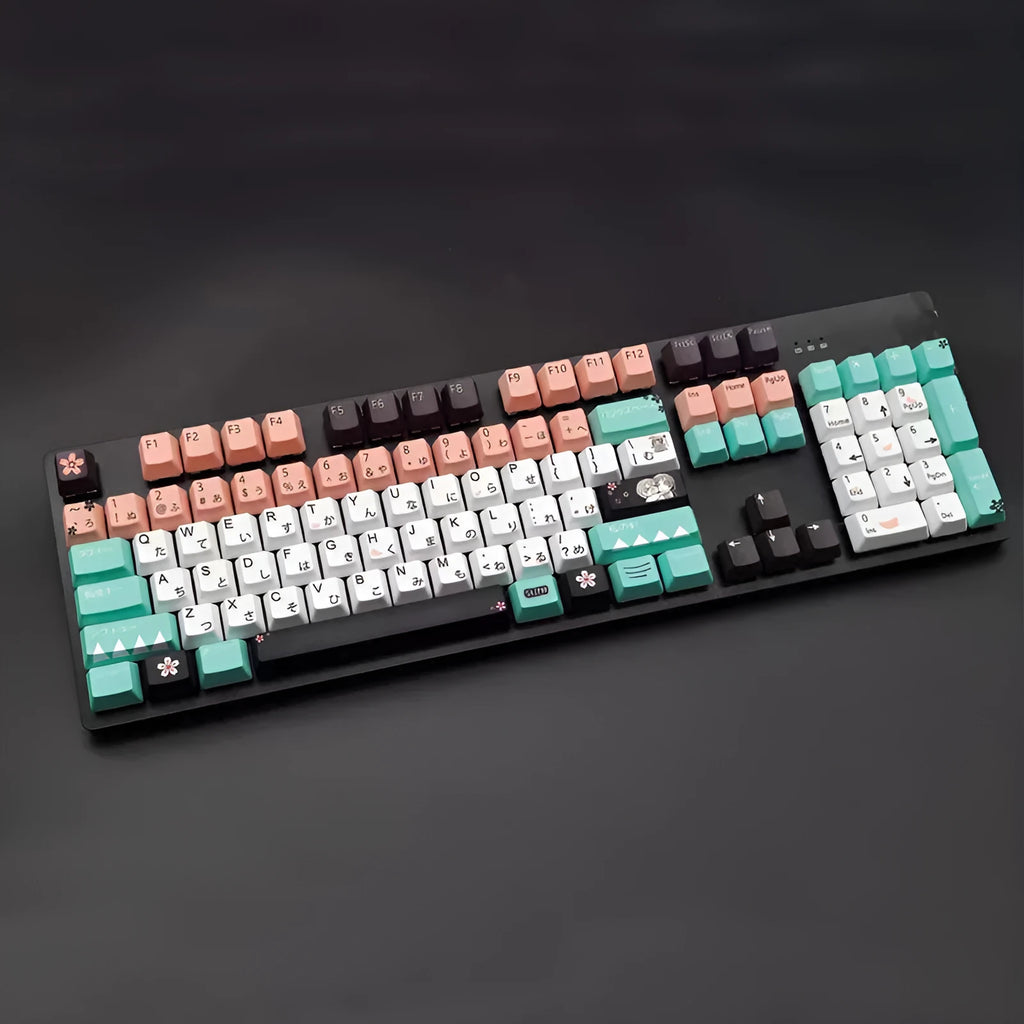 Green Cherry MX mechanical keyboard replacement keycaps with wireless USB compatibility