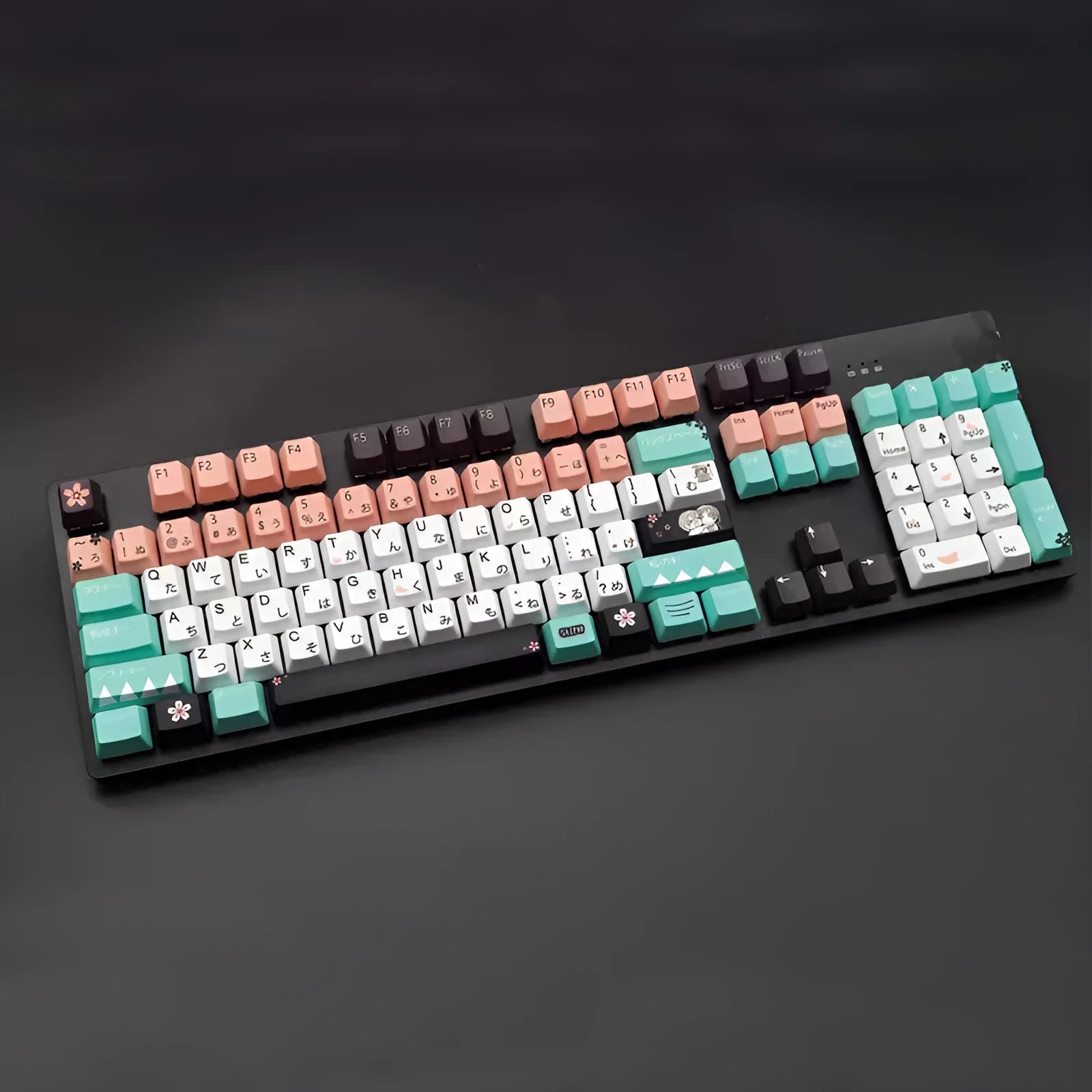 Green Cherry MX mechanical keyboard replacement keycaps with wireless USB compatibility