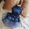 Artificial silk pet skirt in princess style for cats and dogs, blue colour, size XL shown