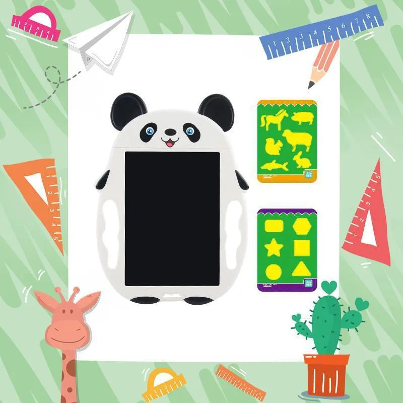 LCD electronic drawing board with panda design featuring one-button erasure function