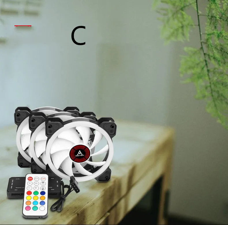 12cm camouflage light RGB colour changing PC chassis cooling fan with hydraulic bearing.