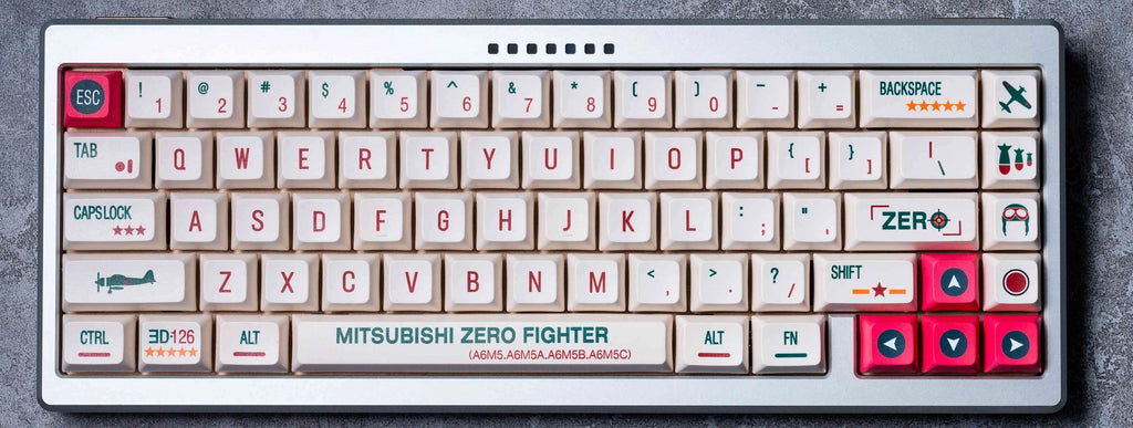 Creative small full set of PBT hot-lift keycaps in small set colour with aircraft design for wireless keyboard