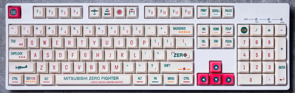 Creative small full set of PBT hot-lift keycaps in small set colour with aircraft design for wireless keyboard