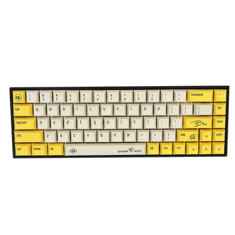 Set of 68 PBT keycaps for a 68-key mechanical keyboard in a single colour.