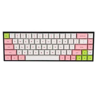 Set of 68 PBT keycaps for a 68-key mechanical keyboard in a single colour.