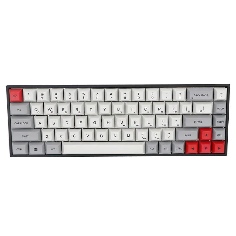Set of 68 PBT keycaps for a 68-key mechanical keyboard in a single colour.