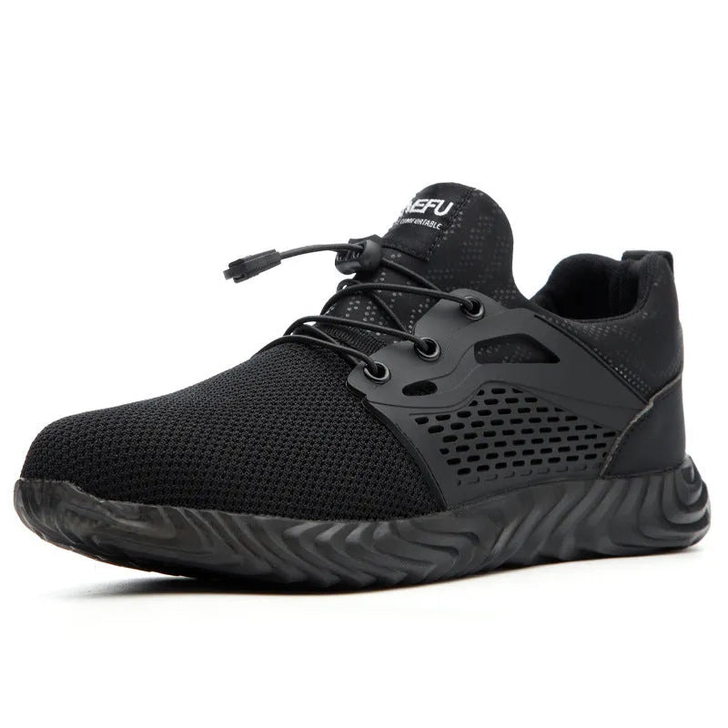 Lightweight insulated safety shoes with steel toe, anti-puncture build, low-cut flying mesh upper, and 6kV protection.