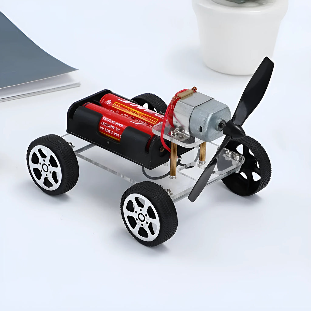 Wind car DIY electronic science kit for children's educational experiments with acrylic metal plastic construction