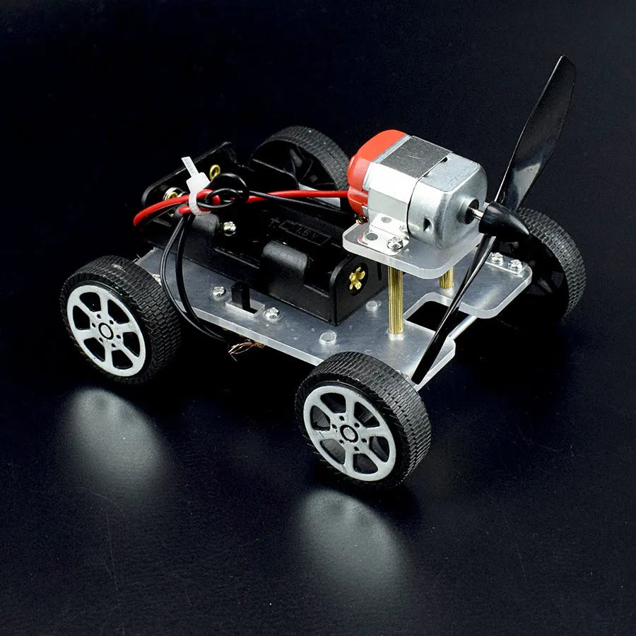 Wind car DIY electronic science kit for children's educational experiments with acrylic metal plastic construction