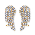 White gold colour angel wings stud earrings for women and girls made with AAA zircon, one individually packed pair