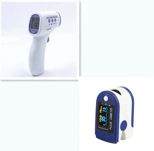 White digital non-contact thermometer with electronic temperature sensor and digital display