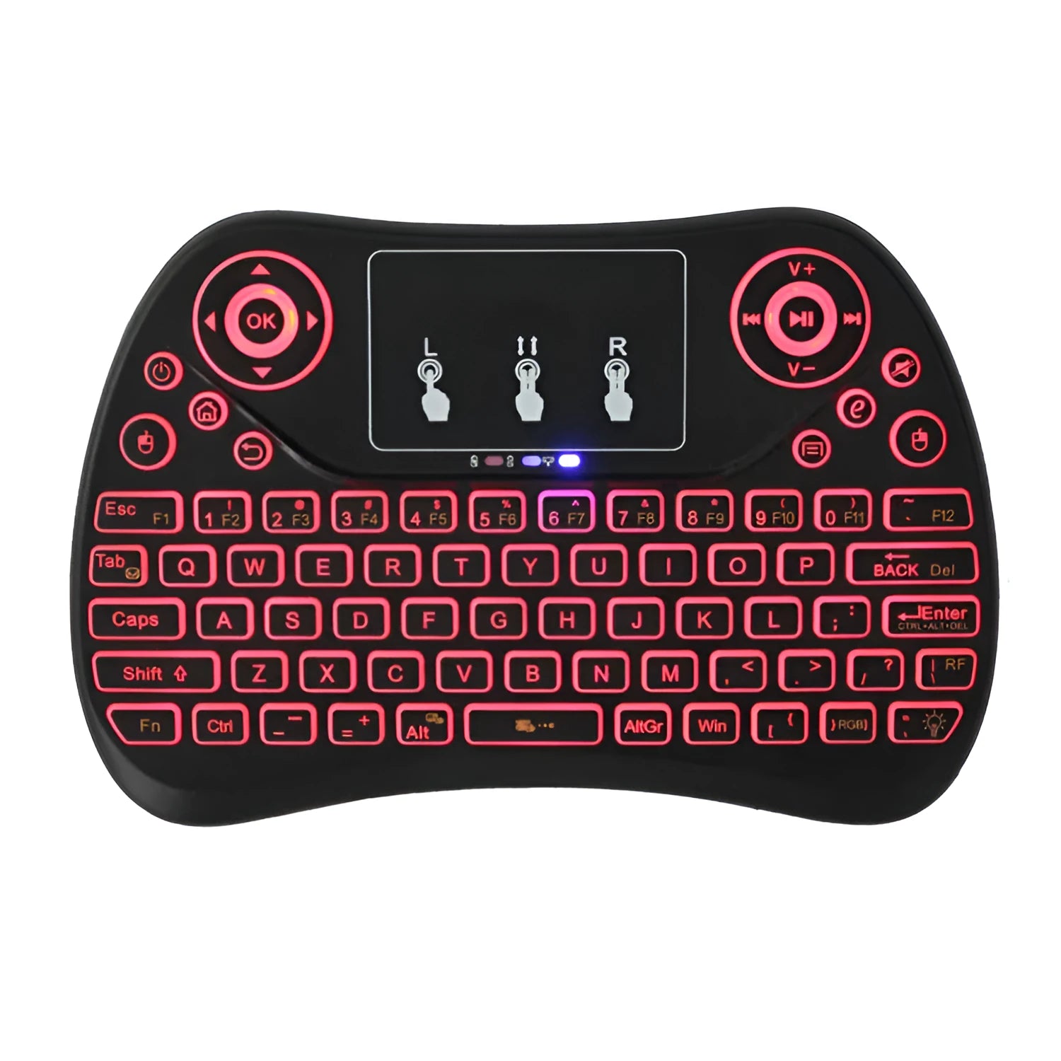 Flying Squirrel 2.4G wireless mini touch keyboard with multi-colour backlight