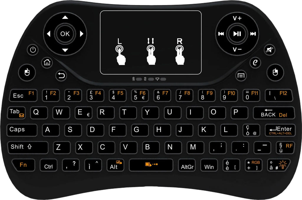 Flying Squirrel 2.4G wireless mini touch keyboard with multi-colour backlight