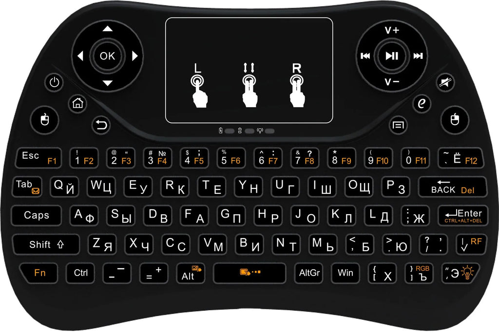 Flying Squirrel 2.4G wireless mini touch keyboard with multi-colour backlight
