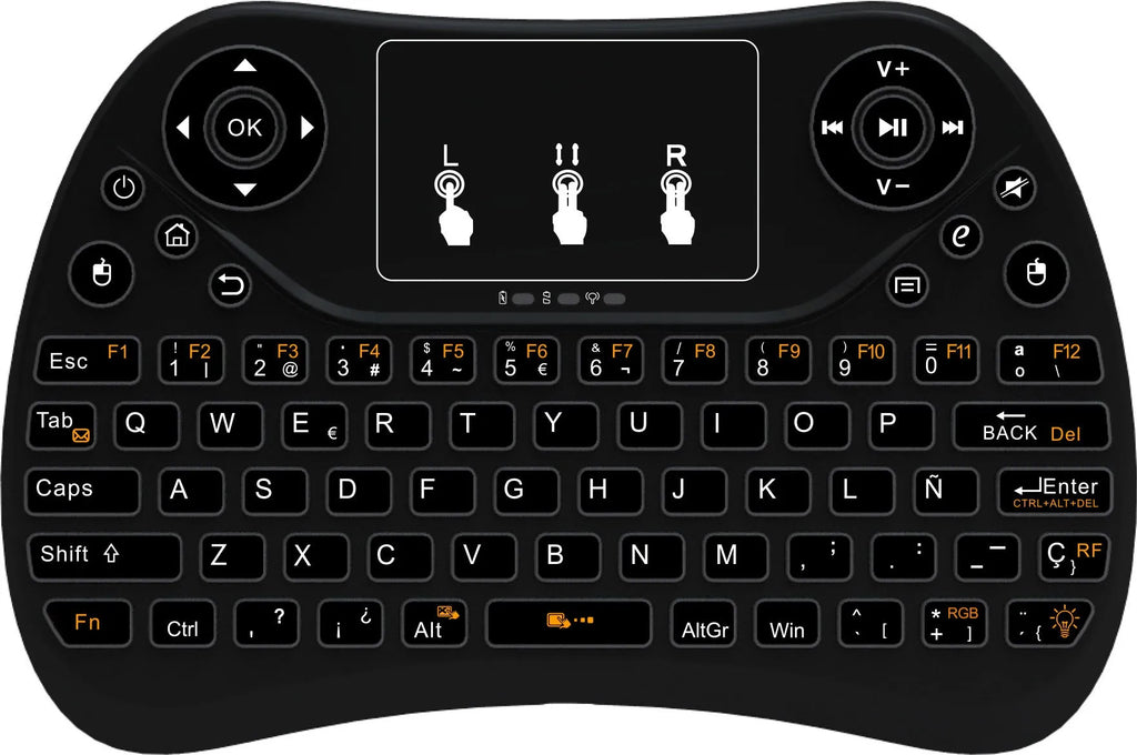 Flying Squirrel 2.4G wireless mini touch keyboard with multi-colour backlight