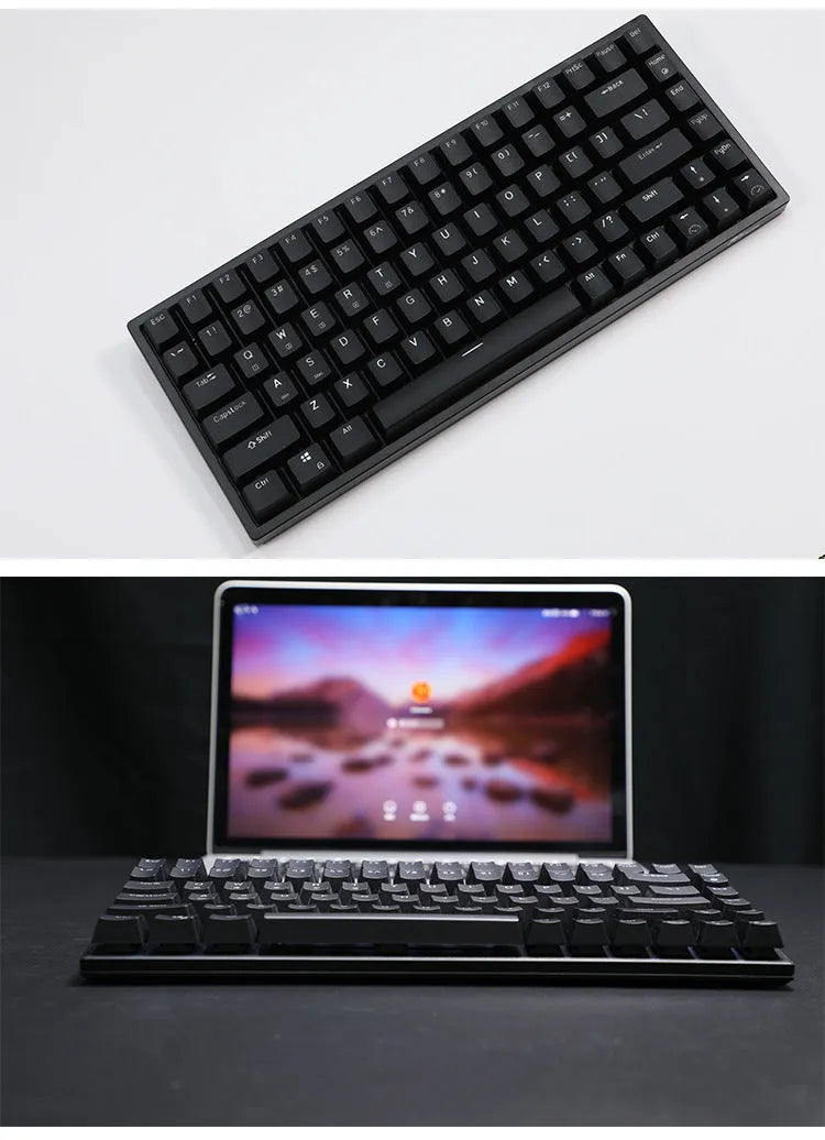 RK526 wireless mechanical keyboard and optical mouse set in blue, brown, or red.