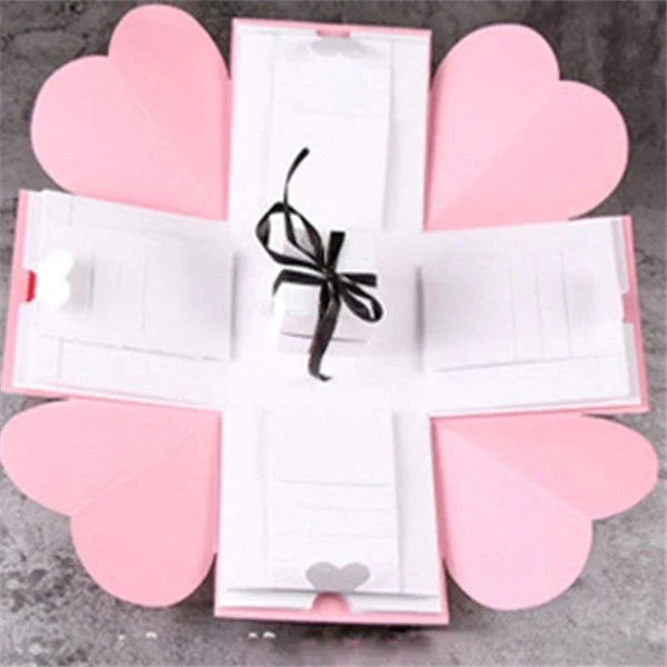 Elegant gift box photo album with sleek design and adhesive pages for preserving special memories