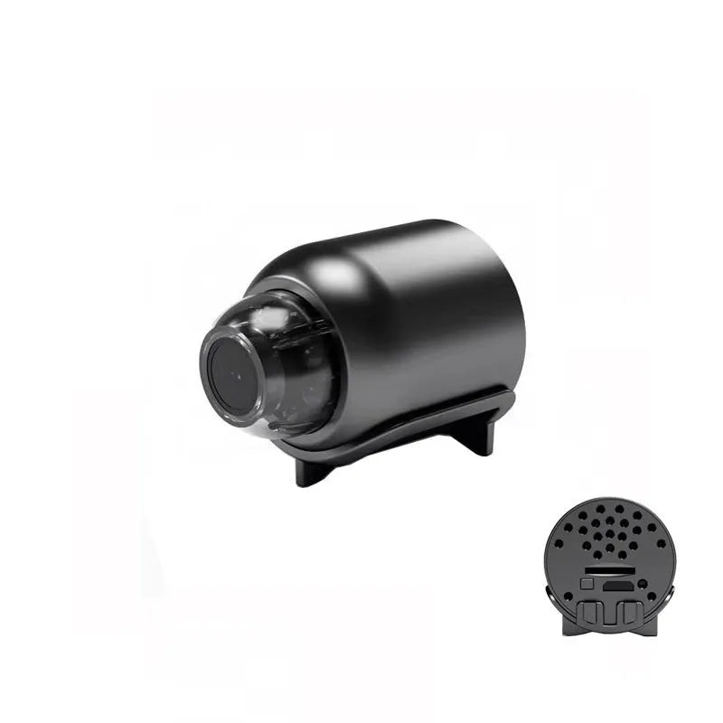 Black wireless WiFi mini camera, 1080P, 160° wide angle, night vision, 1 inch, plastic