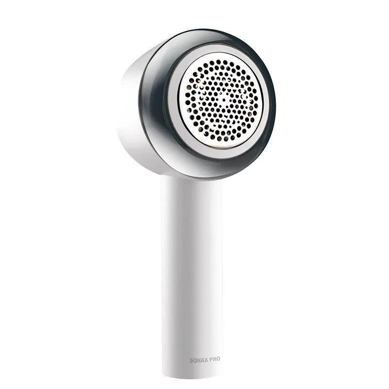 White rechargeable fabric shaver for clothing pilling removal on jerseys