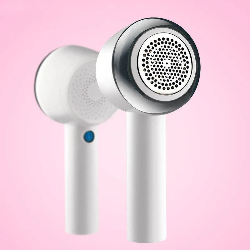 White rechargeable fabric shaver for clothing pilling removal on jerseys