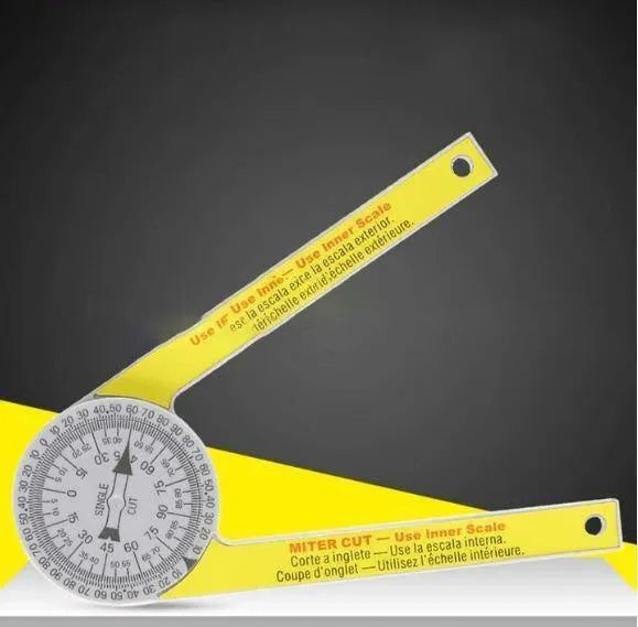 Yellow and white cross-border horizontal angle ruler with laser engraving scales for woodworking measurement transfer