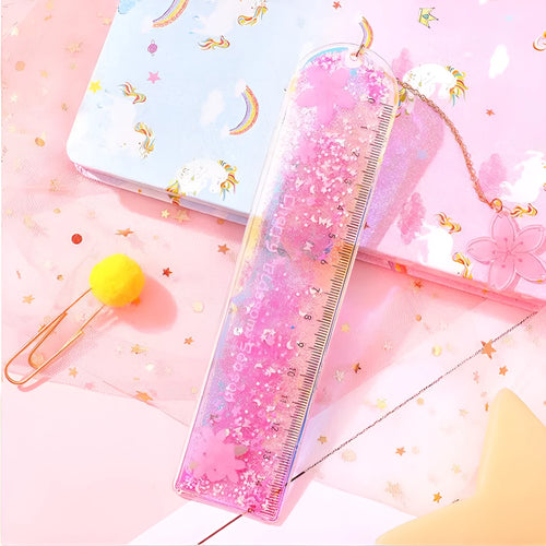 15cm laser-cut PVC ruler bookmark in cherry blossom colour design