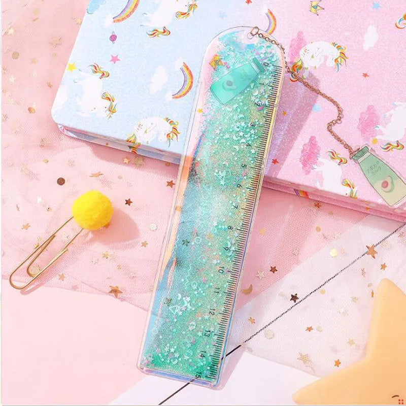 15cm laser-cut PVC ruler bookmark in cherry blossom colour design