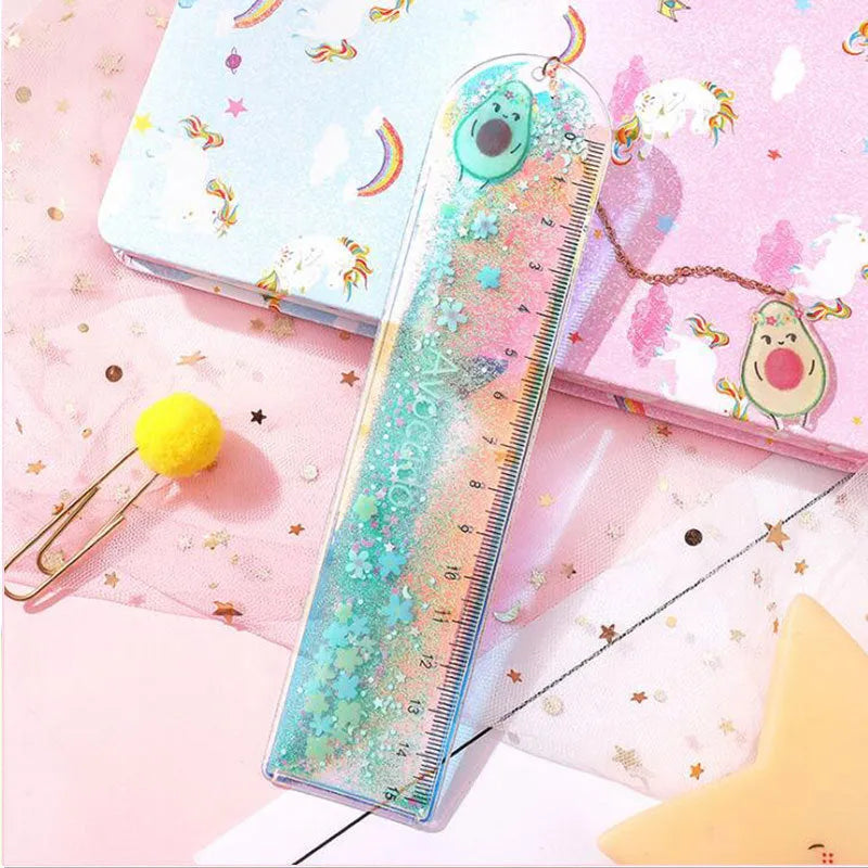 15cm laser-cut PVC ruler bookmark in cherry blossom colour design