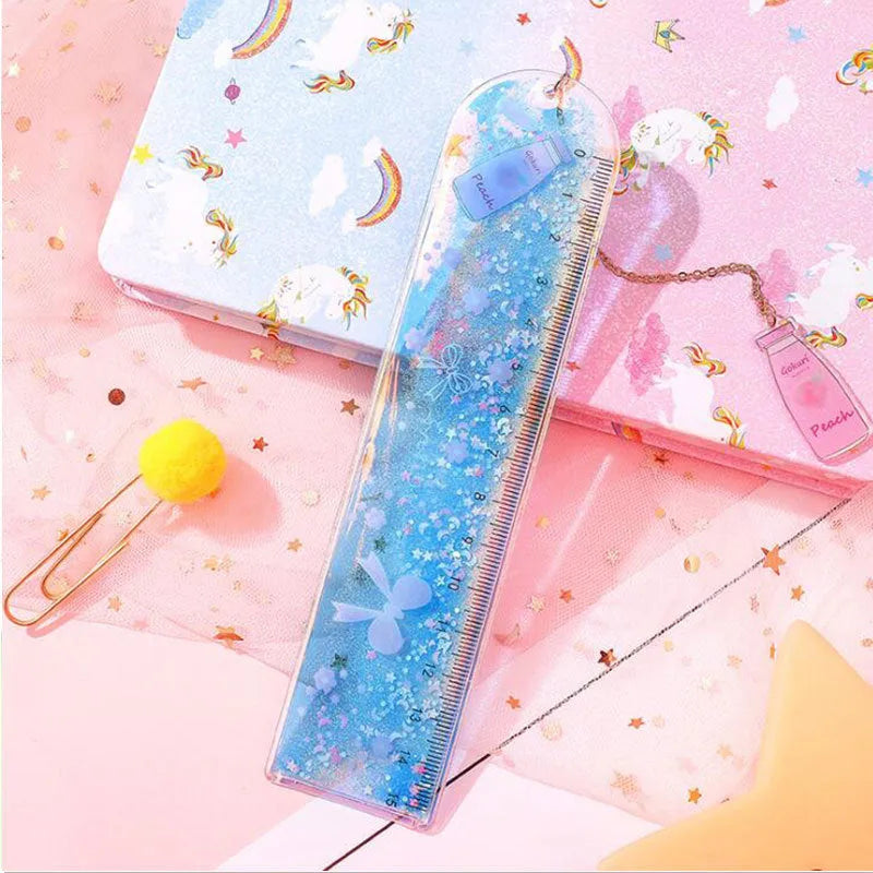 15cm laser-cut PVC ruler bookmark in cherry blossom colour design