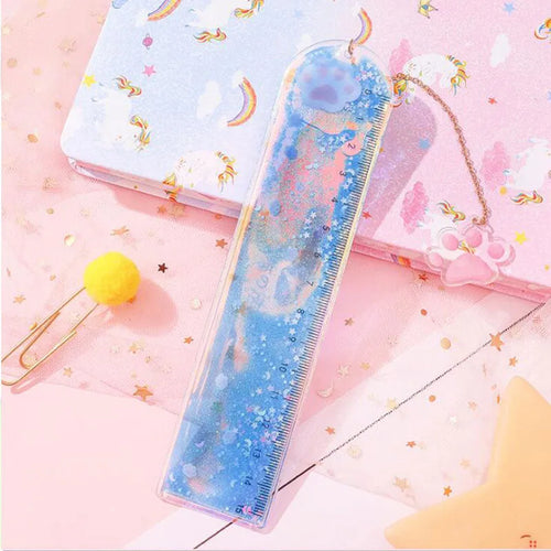 15cm laser-cut PVC ruler bookmark in cherry blossom colour design