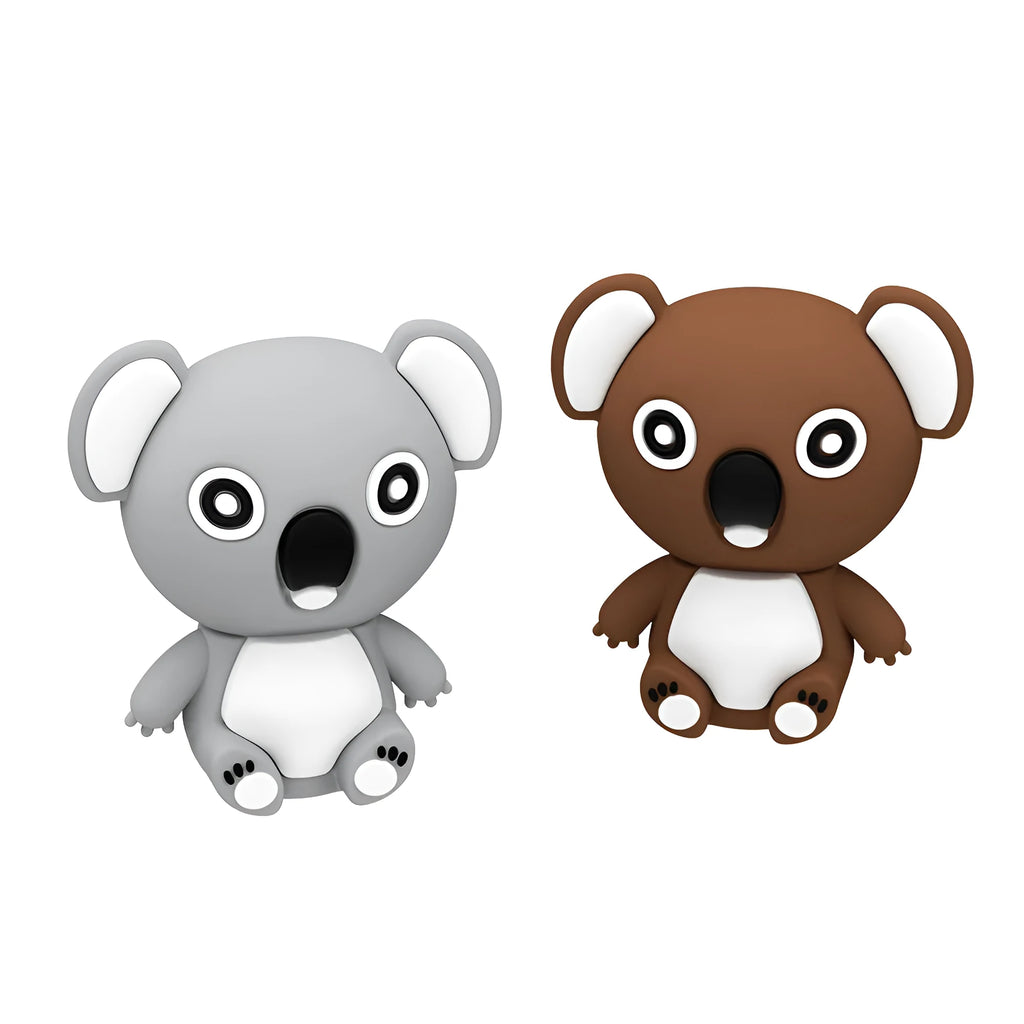 Cartoon silicone USB flash drive with anime koala design, brown or grey, USB 2.0, capacities 4GB to 64GB