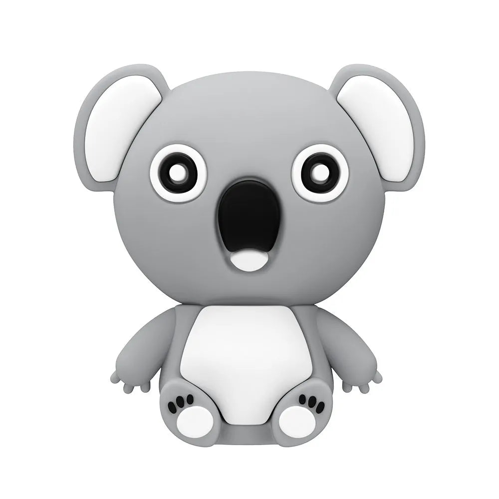 Cartoon silicone USB flash drive with anime koala design, brown or grey, USB 2.0, capacities 4GB to 64GB