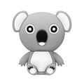 Cartoon silicone USB flash drive with anime koala design, brown or grey, USB 2.0, capacities 4GB to 64GB