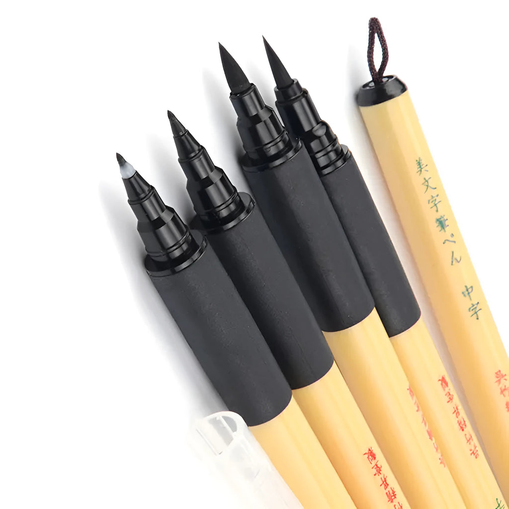 Bamboo calligraphy practice pen with hair tip and soft brush for Chinese writing