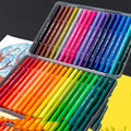 Soft head double-tip watercolour pen set with drawing book and hook line pen in 12, 24, 36, or 48 colour options.