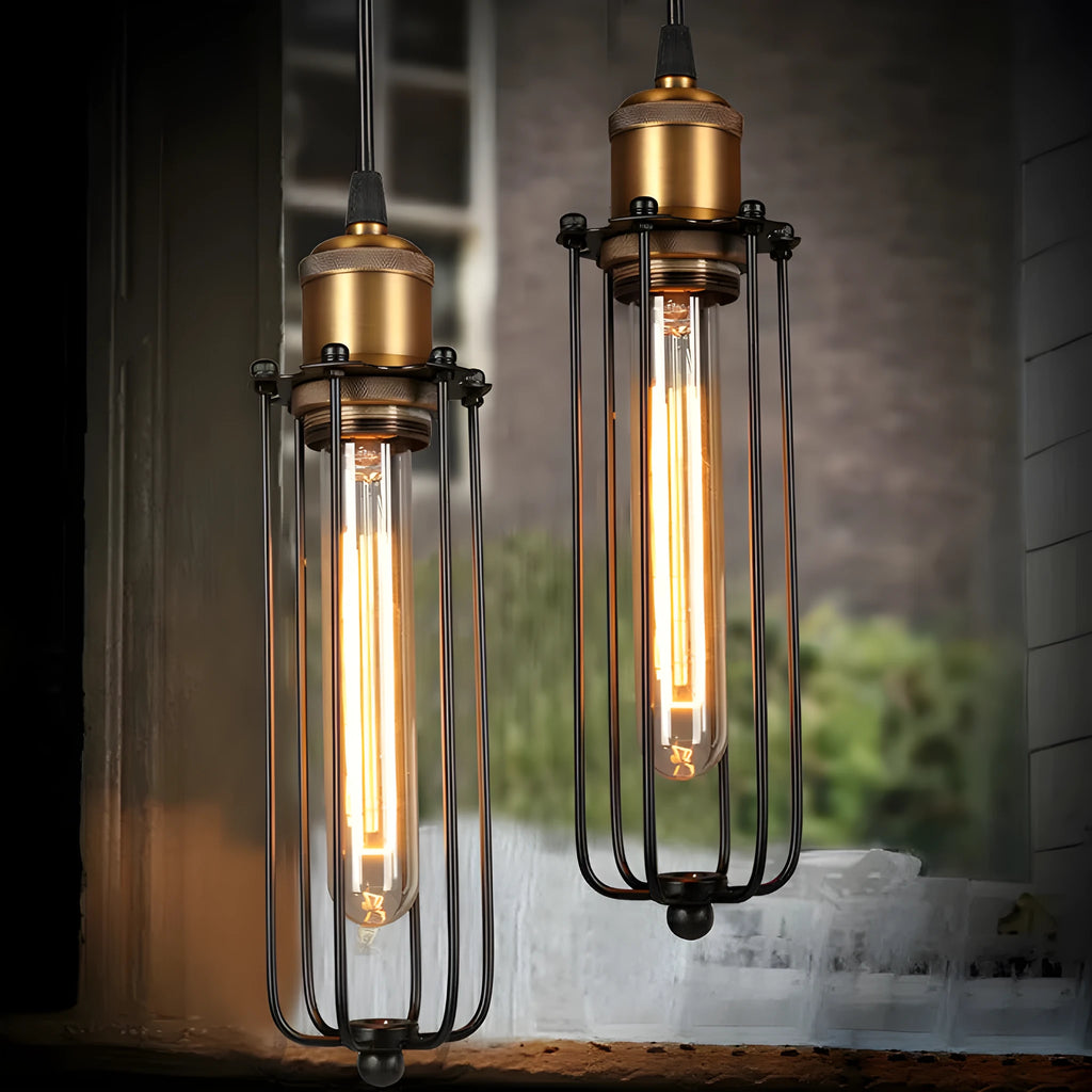 Brown iron gladiator-style fishing line chandelier with a Nordic retro industrial design